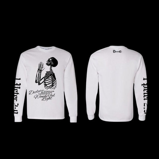 "OUT OF THE DARKNESS" WHITE LONG SLEEVE T-SHIRT